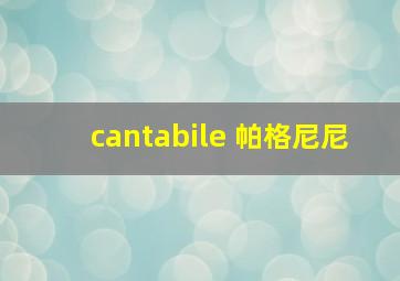 cantabile 帕格尼尼